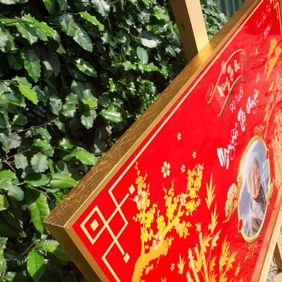 Góc nghiêng mẫu tranh mừng thọ G2