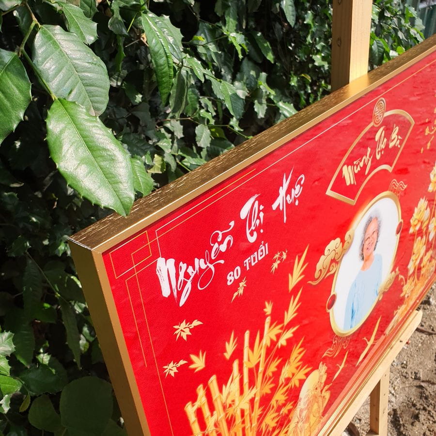 Góc nghiêng mẫu tranh mừng thọ G3