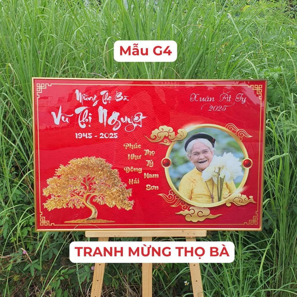 Mẫu tranh mừng thọ bà G4