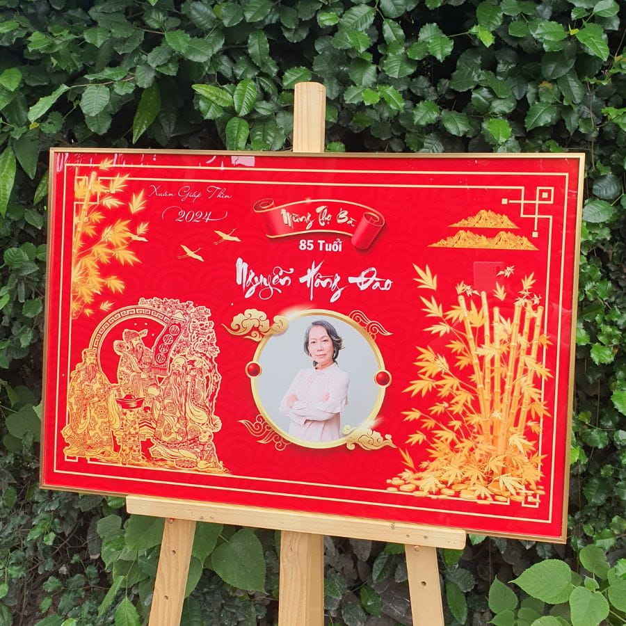 Góc nghiêng mẫu tranh mừng thọ G5