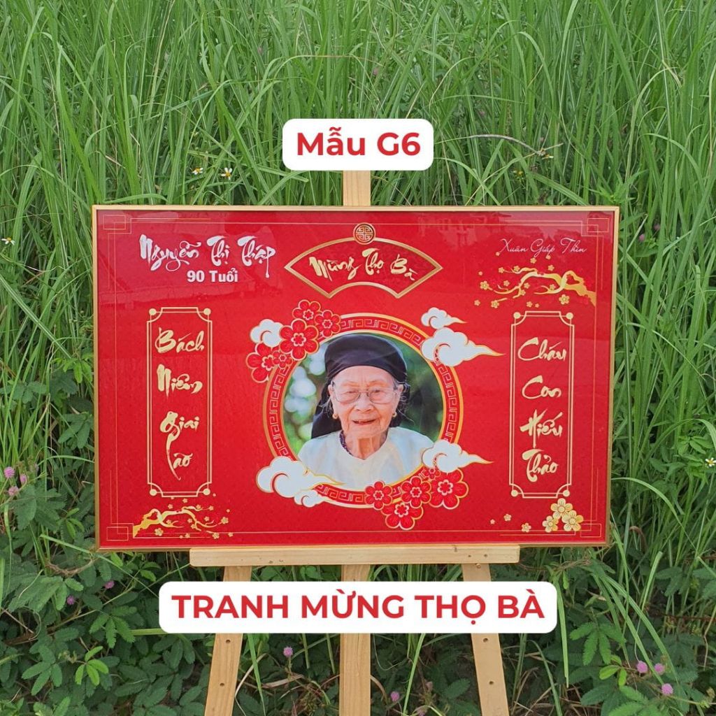 Mẫu tranh mừng thọ bà G6