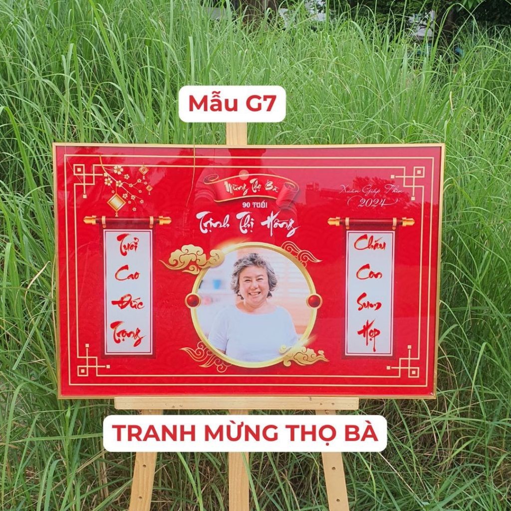 Mẫu tranh mừng thọ bà G7