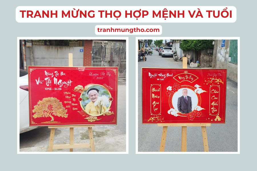 Chọn tranh mừng thọ hợp mệnh v&agrave; tuổi