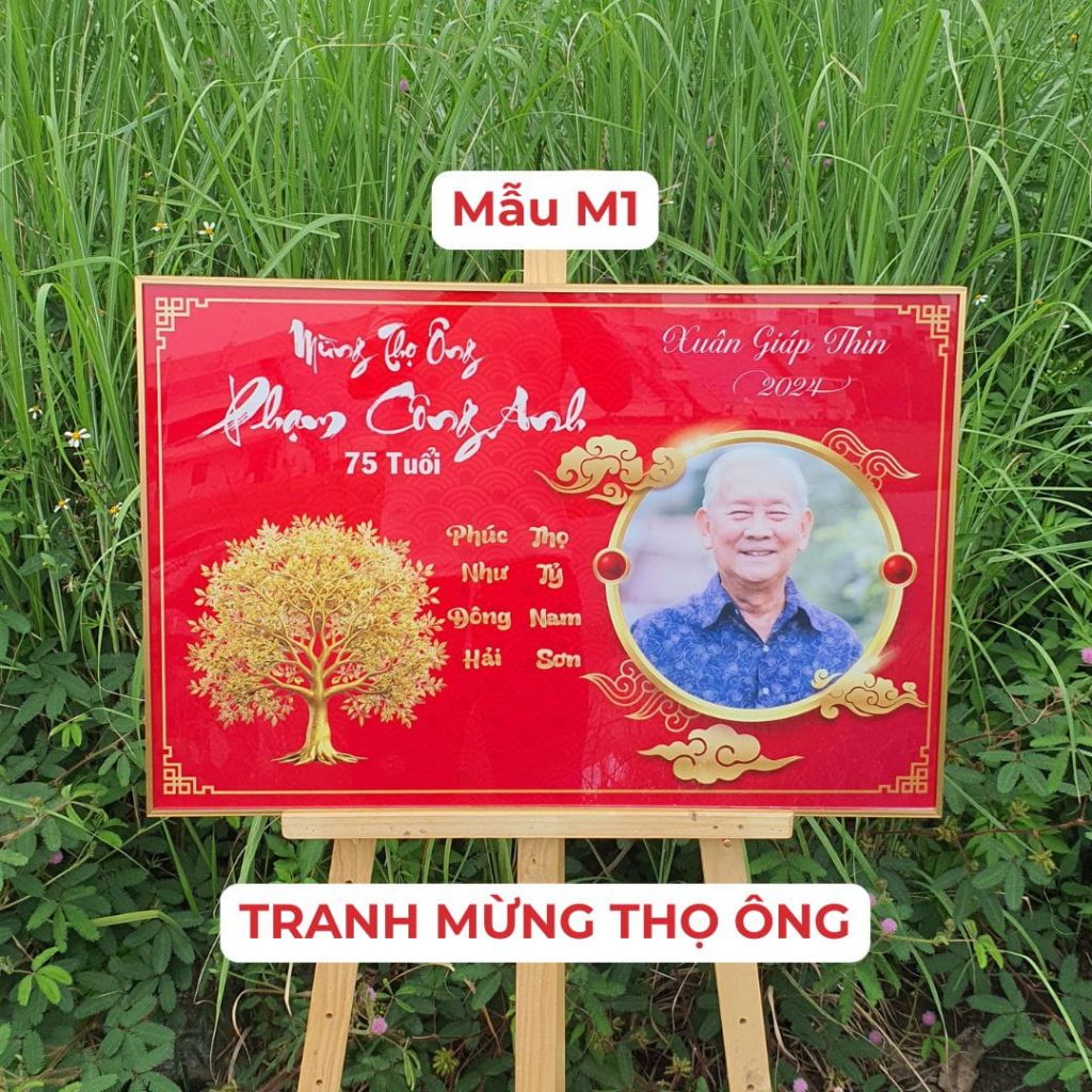 Mẫu tranh mừng thọ ông M1