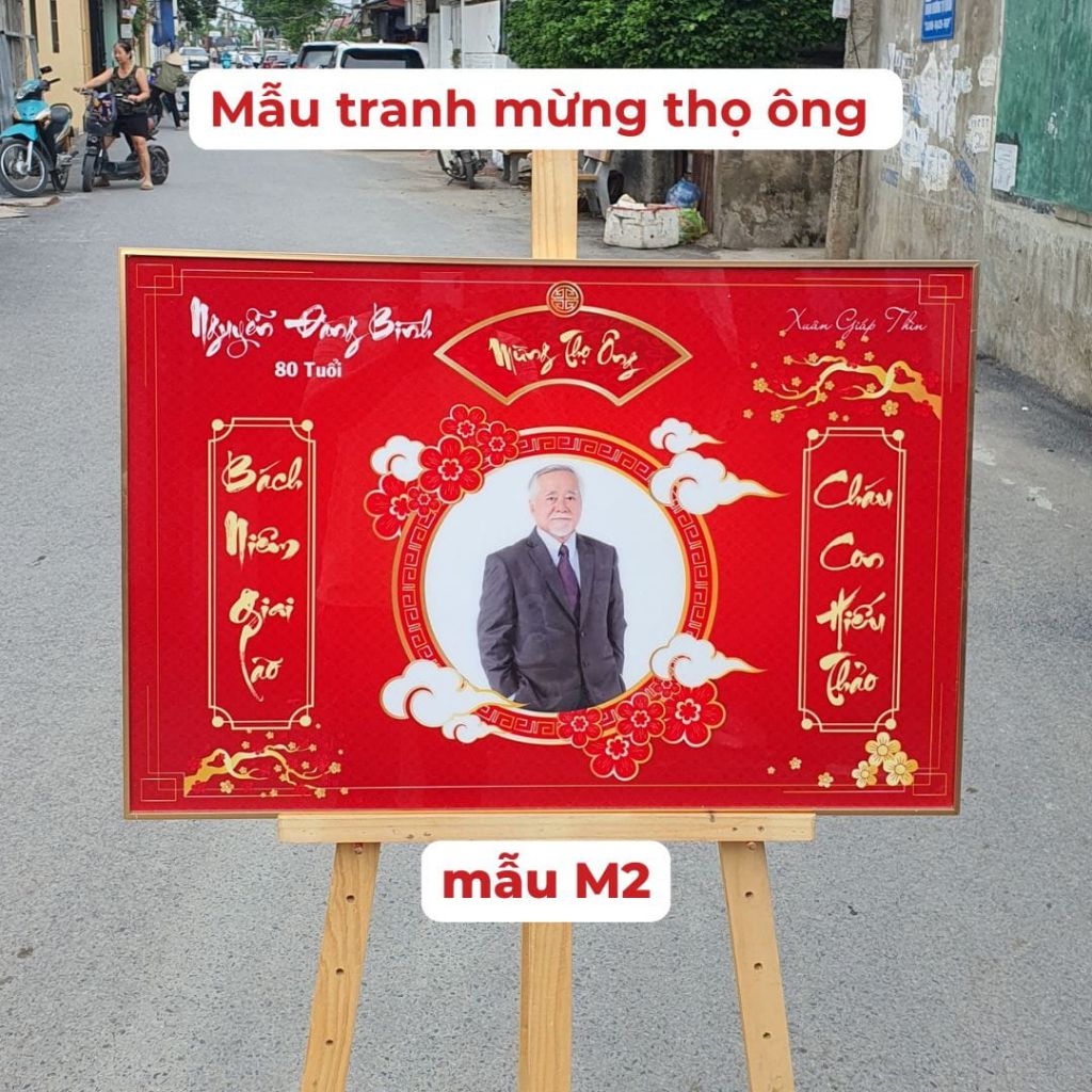 Mẫu tranh mừng thọ ông