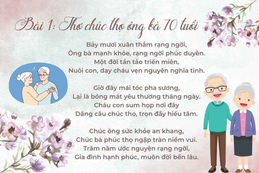 Bài 1: thơ mừng thọ ông bà 70 tuổi