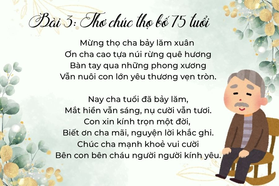 B&agrave;i 3: Thơ mừng thọ bố 75 tuổi