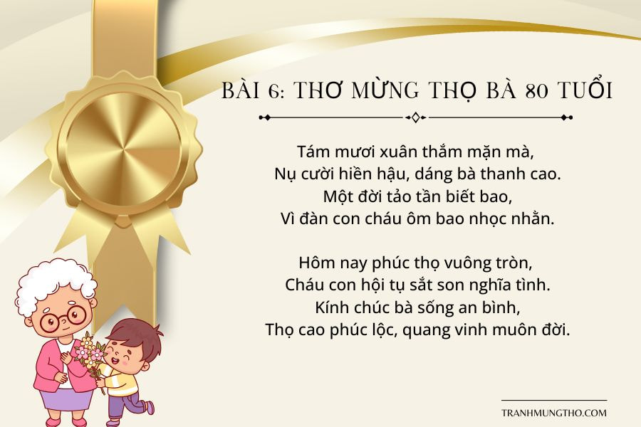 Bài 6: Thơ mừng thọ bà 80 tuổi