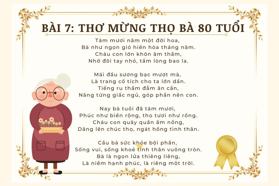 Bài 7: Thơ chú thọ bà 80 tuổi