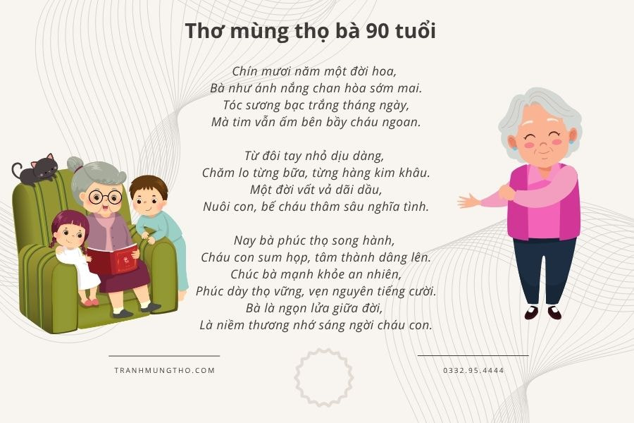 B&agrave;i thơ ch&uacute;c thọ b&agrave; 90 tuổi