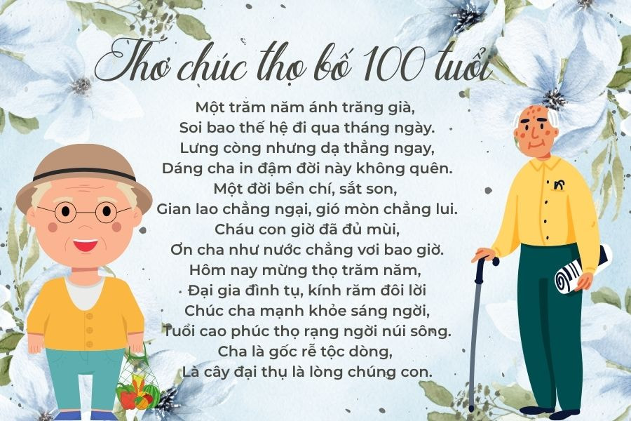 B&agrave;i thơ mừng thọ bố 100 tuổi