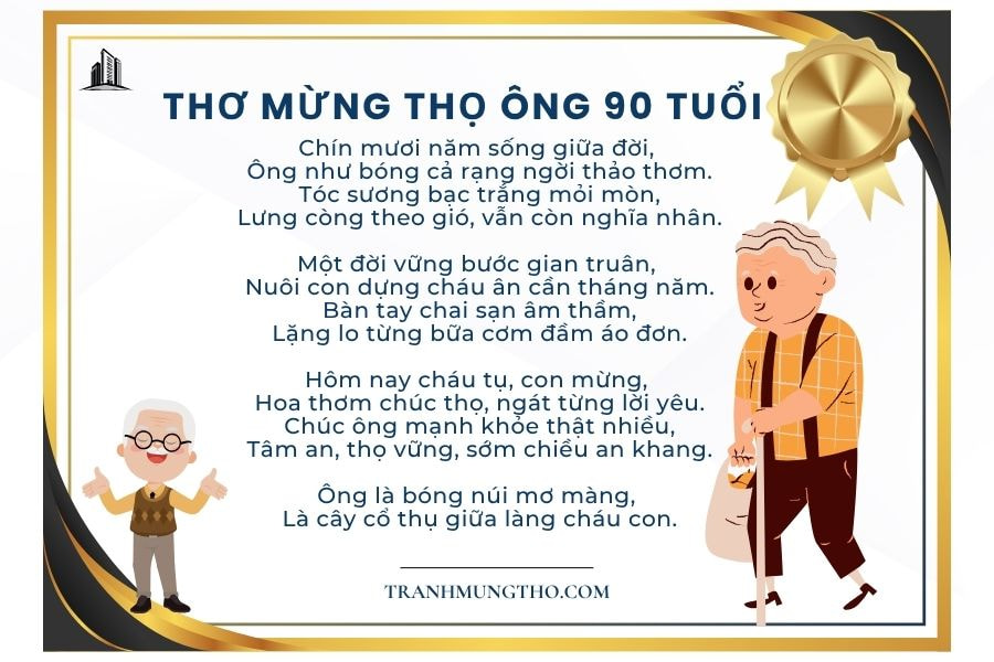 B&agrave;i thơ mừng thọ &ocirc;ng 90 tuổi