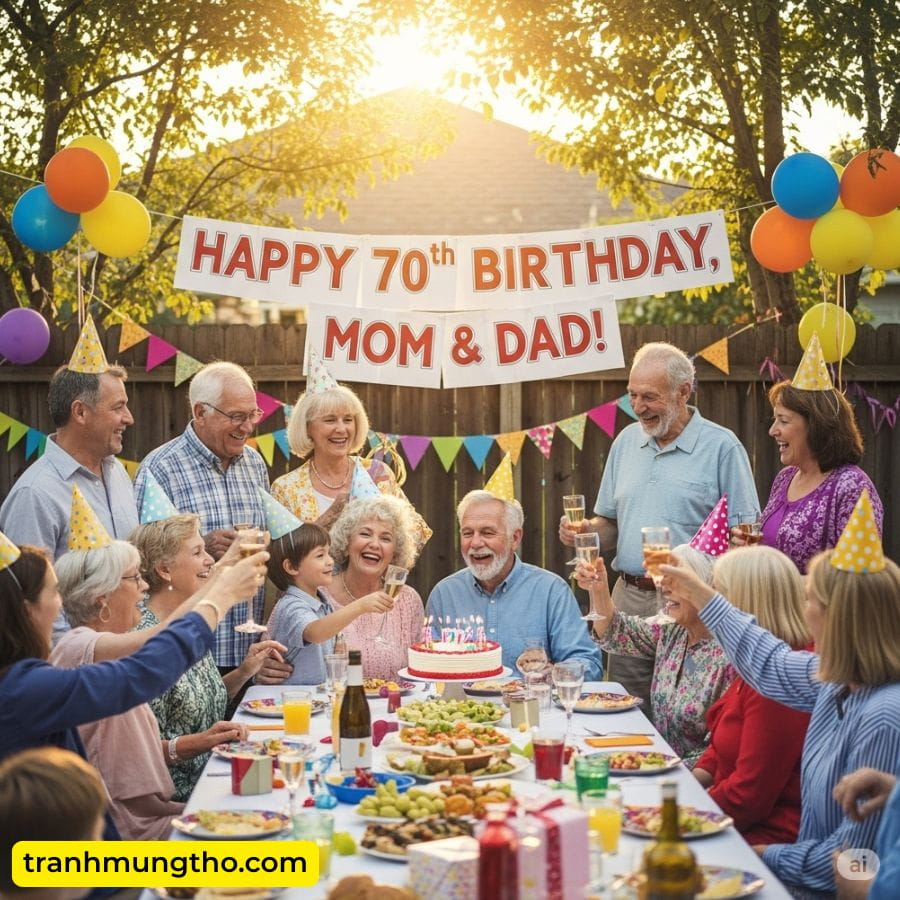 Lễ mừng thọ như buổi lễ sinh nhật 70 tuổi bố mẹ